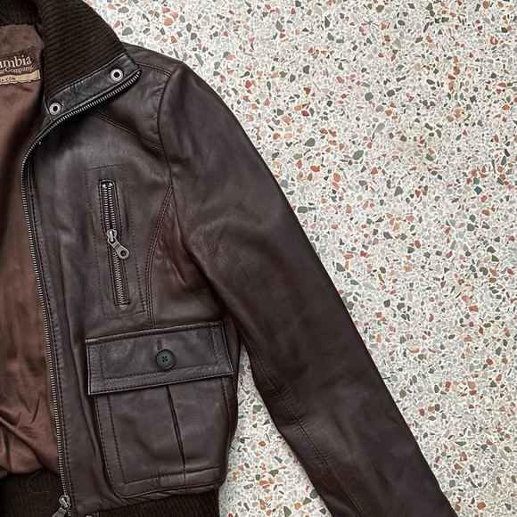 Columbia leather bomber jacket - Picture 3 of 13